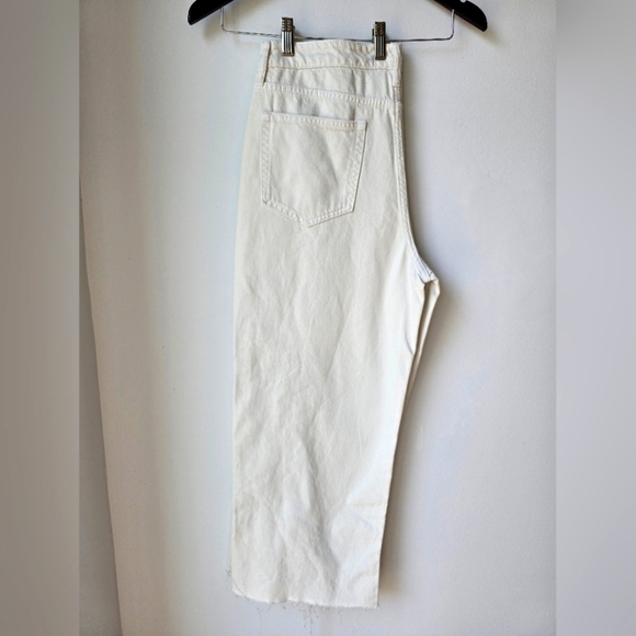 HIDDEN Los Angeles Nori Off White Wide Legs Denim Jeans Size 31 Waist 17" - Picture 1 of 6